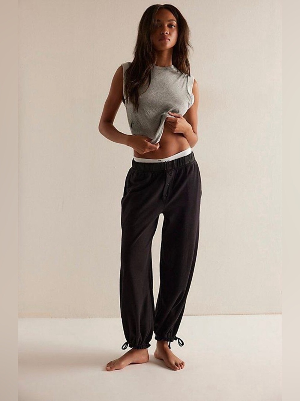 Free People Don’t Look Back Lounge Pants in Black